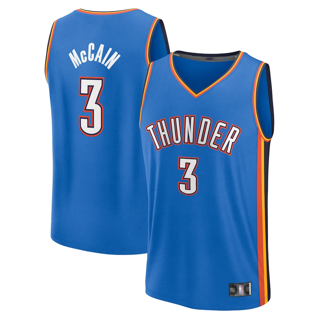 Ndoa OC.Thunder #3 Jared McCain Blue Fast Break Stitched Jerseys - Icon Edition
