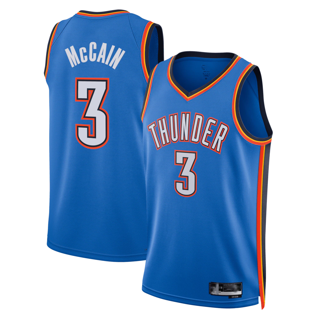 Ndoa OC.Thunder #3 Jared McCain Blue Swingman Stitched Jerseys- Icon Edition