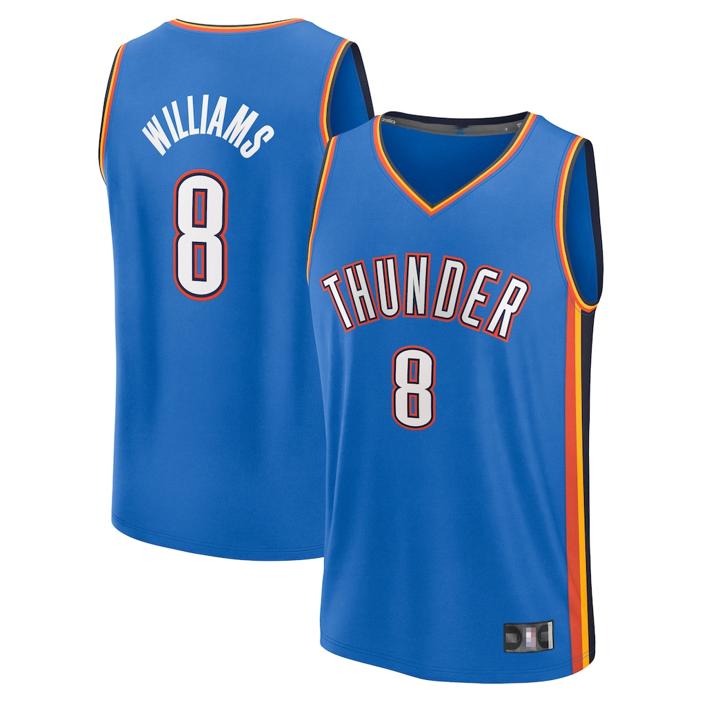 Ndoa OC.Thunder #8 Jalen Williams Blue Fast Break Replica Player Stitched Jerseys - Icon Edition