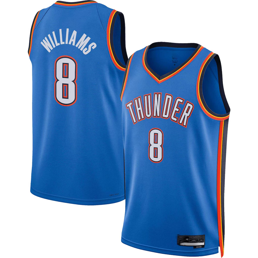 Ndoa OC.Thunder #8 Jalen Williams Blue Swingman Stitched Jerseys - Icon Edition