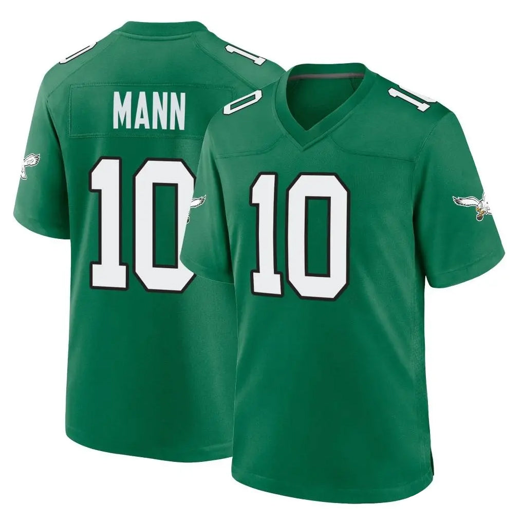 Ndoa P.Eagles #10 Braden Mann Player Green Kelly Alternate Home Game Stitched Jerseys