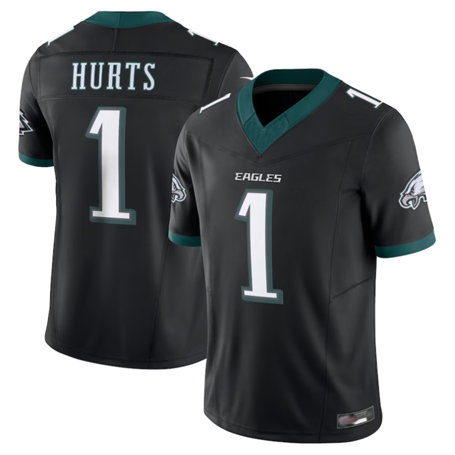Ndoa P.Eagles #1 Jalen Hurts Player Black Vapor F.U.S.E. Limited Stitched Jerseys