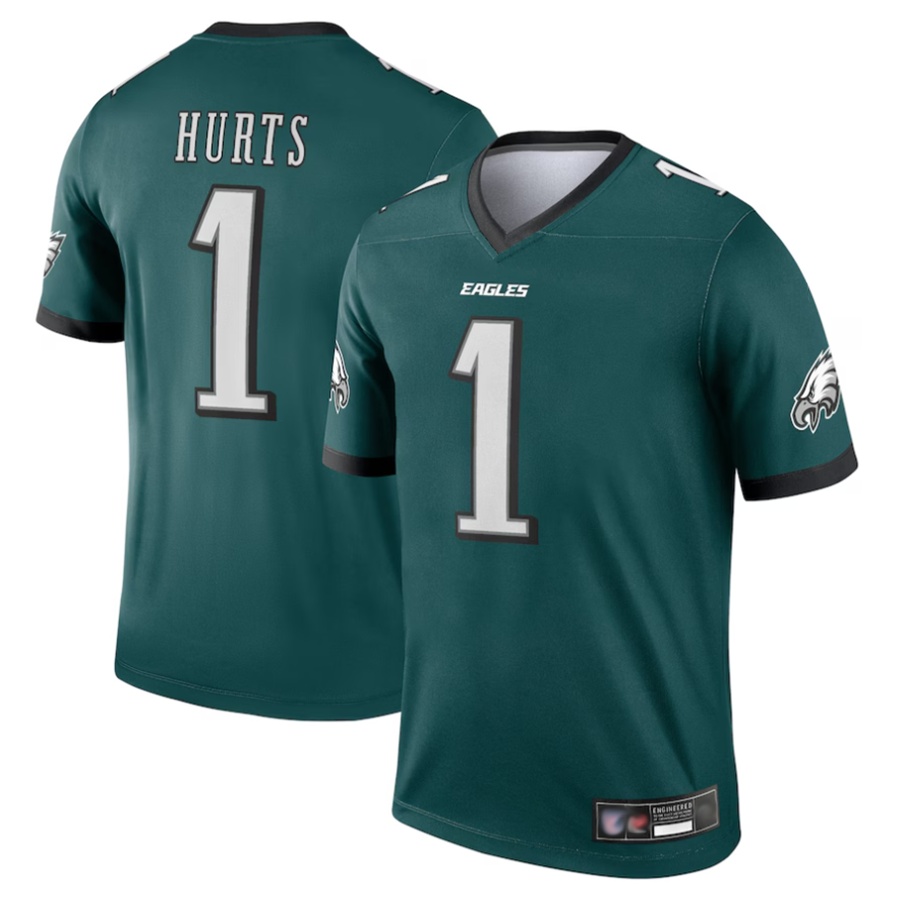 Ndoa P.Eagles #1 Jalen Hurts Player Green Team Legend Stitched Jerseys