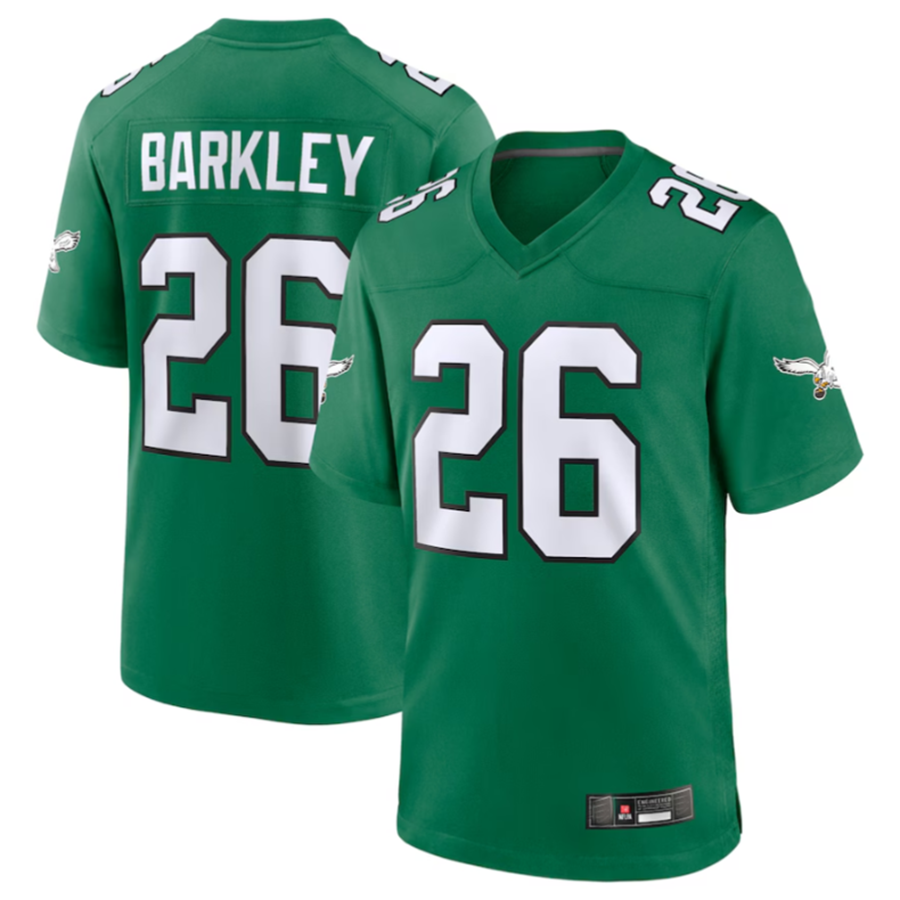Ndoa P.Eagles #26 Saquon Barkley Green Alternate Game Stitched American Stitched Jerseys