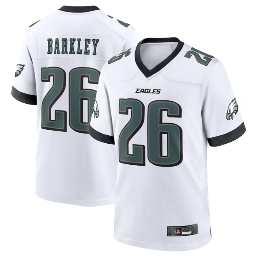 Ndoa P.Eagles #26 Saquon Barkley Midnight White Game Player Stitched American Stitched Jerseys