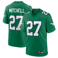 Ndoa P.Eagles #27 Quinyon Mitchell Player Kelly Green Replica Game Stitched Jerseys