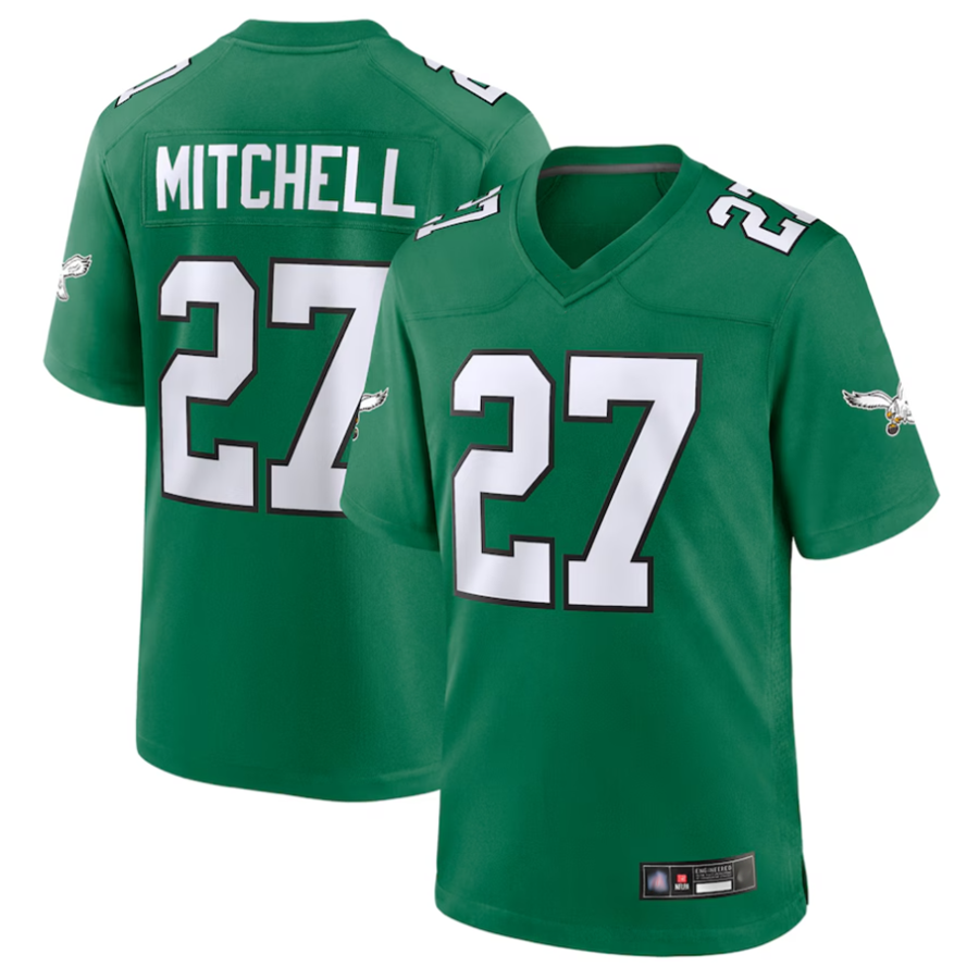 Ndoa P.Eagles #27 Quinyon Mitchell Player Kelly Green Replica Game Stitched Jerseys