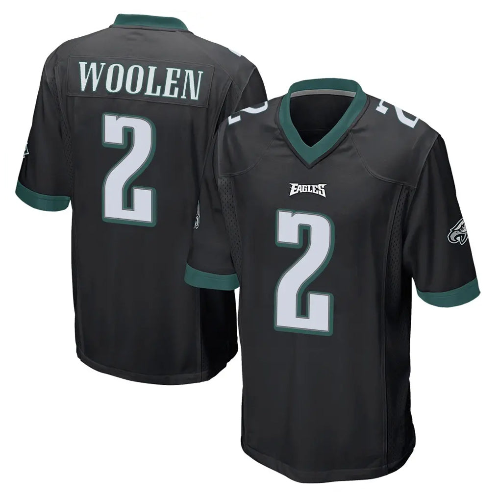 Ndoa P.Eagles #2 Riq Woolen Player Black Home Game Stitched Jerseys