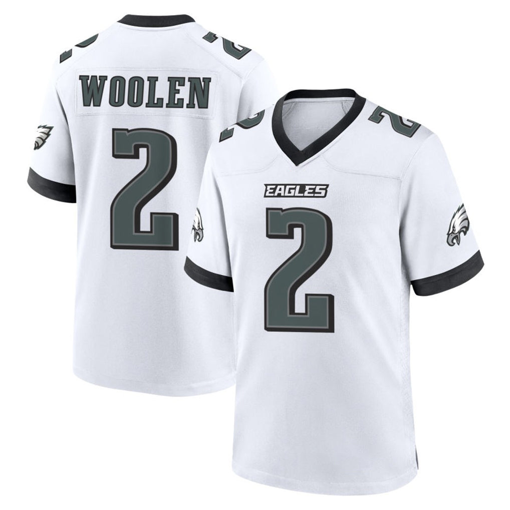 Ndoa P.Eagles #2 Riq Woolen Player White Game Home Stitched Jerseys