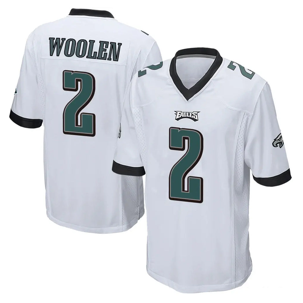 Ndoa P.Eagles #2 Riq Woolen Player White Home Game Stitched Jerseys