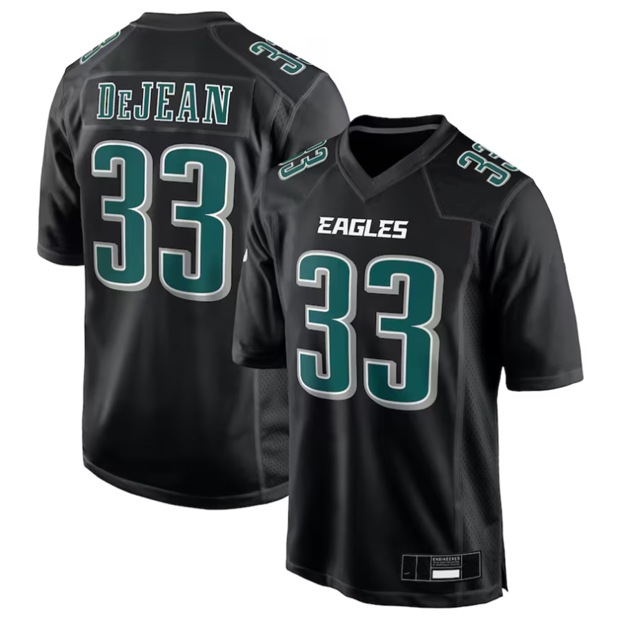 Ndoa P.Eagles #33 Cooper DeJean Player Carbon Black Super Bowl LIX Fashion Game Player Stitched Jerseys