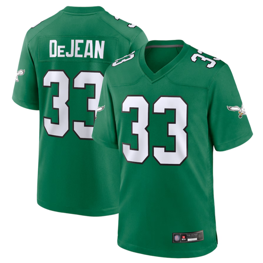 Ndoa P.Eagles #33 Cooper DeJean Player Kelly Green Replica Game Stitched Jerseys