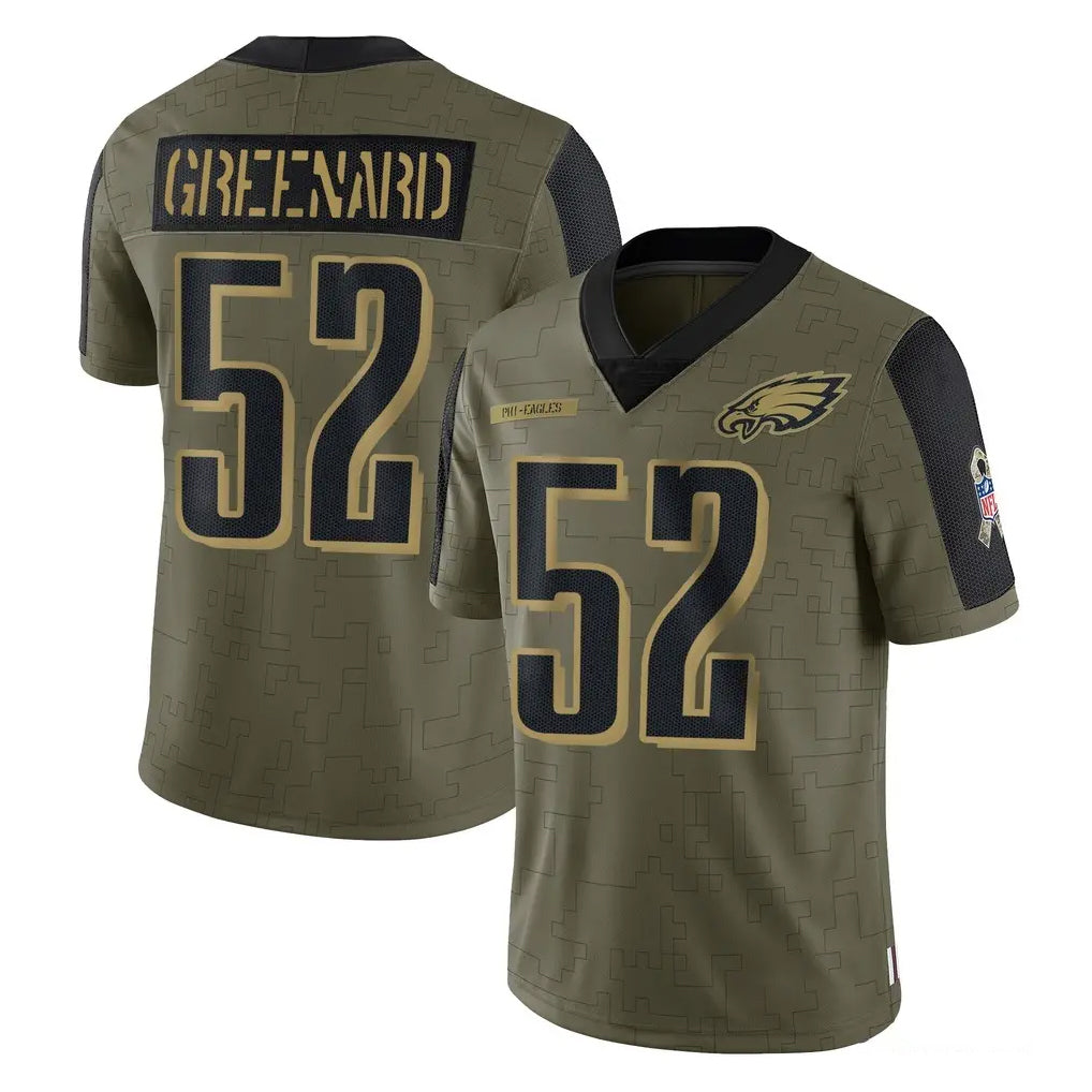 Ndoa P.Eagles #52 Jonathan Greenard Player Olive Salute To Service Limited Game Stitched Jerseys