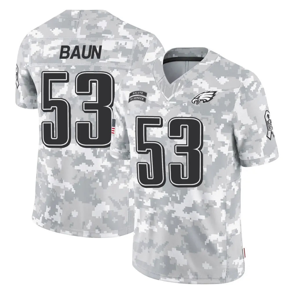 Ndoa P.Eagles #53 Zack Baun Player Arctic Camo Salute to Service Limited Game Stitched Jerseys