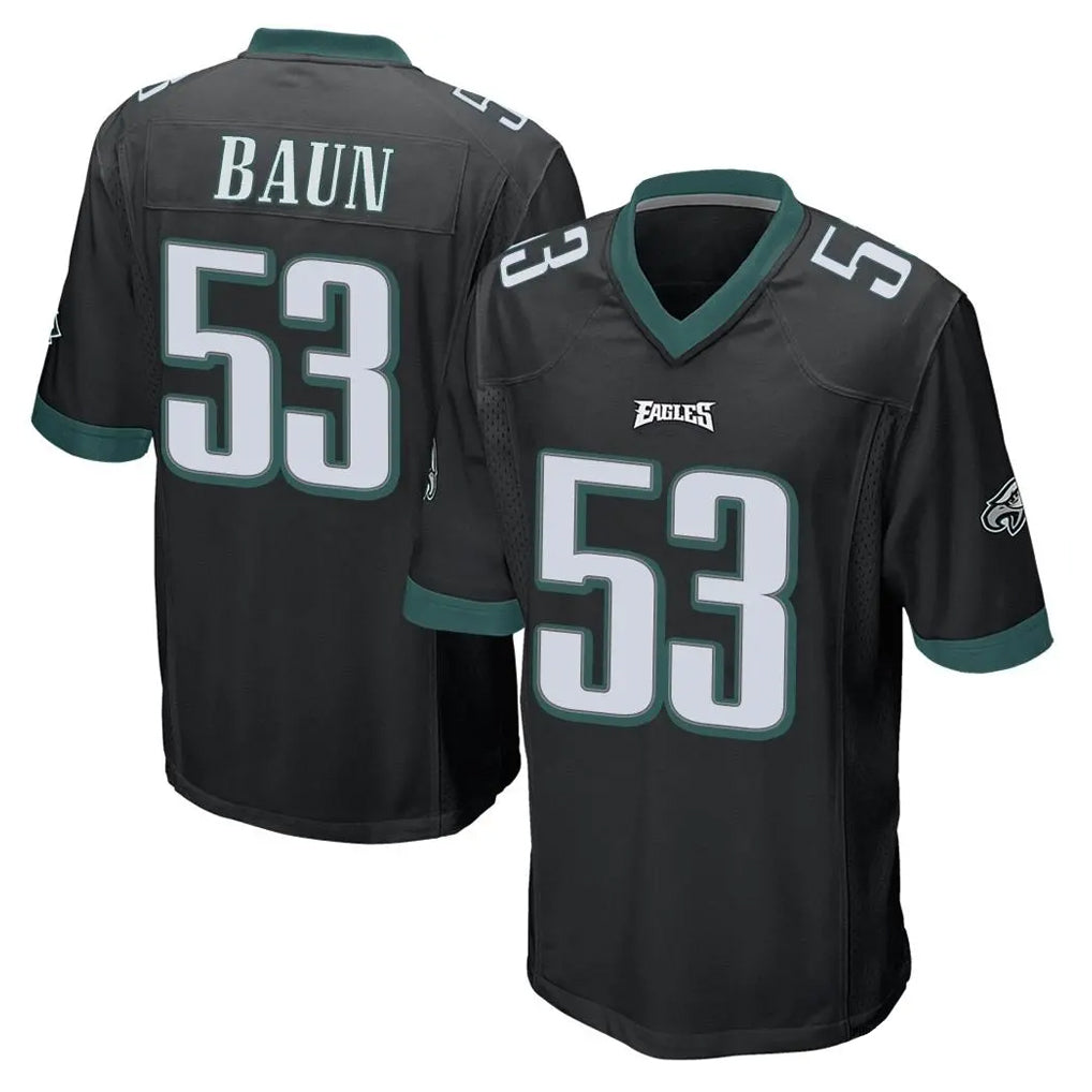 Ndoa P.Eagles #53 Zack Baun Player Black Home Game Stitched Jerseys
