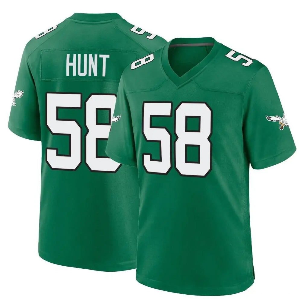 Ndoa P.Eagles #58 Jalyx Hunt Player Green Kelly Alternate Home Game Stitched Jerseys