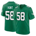 Ndoa P.Eagles #58 Jalyx Hunt Player Green Kelly Alternate Home Game Stitched Jerseys
