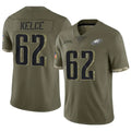Ndoa P.Eagles #62 Jason Kelce Player Salute To Service Olive Stitched Jerseys