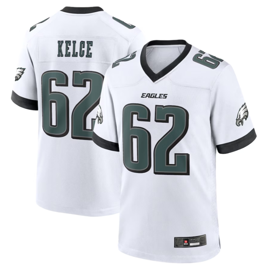 Ndoa P.Eagles #62 Jason Kelce White White Game Stitched American Stitched Jerseys