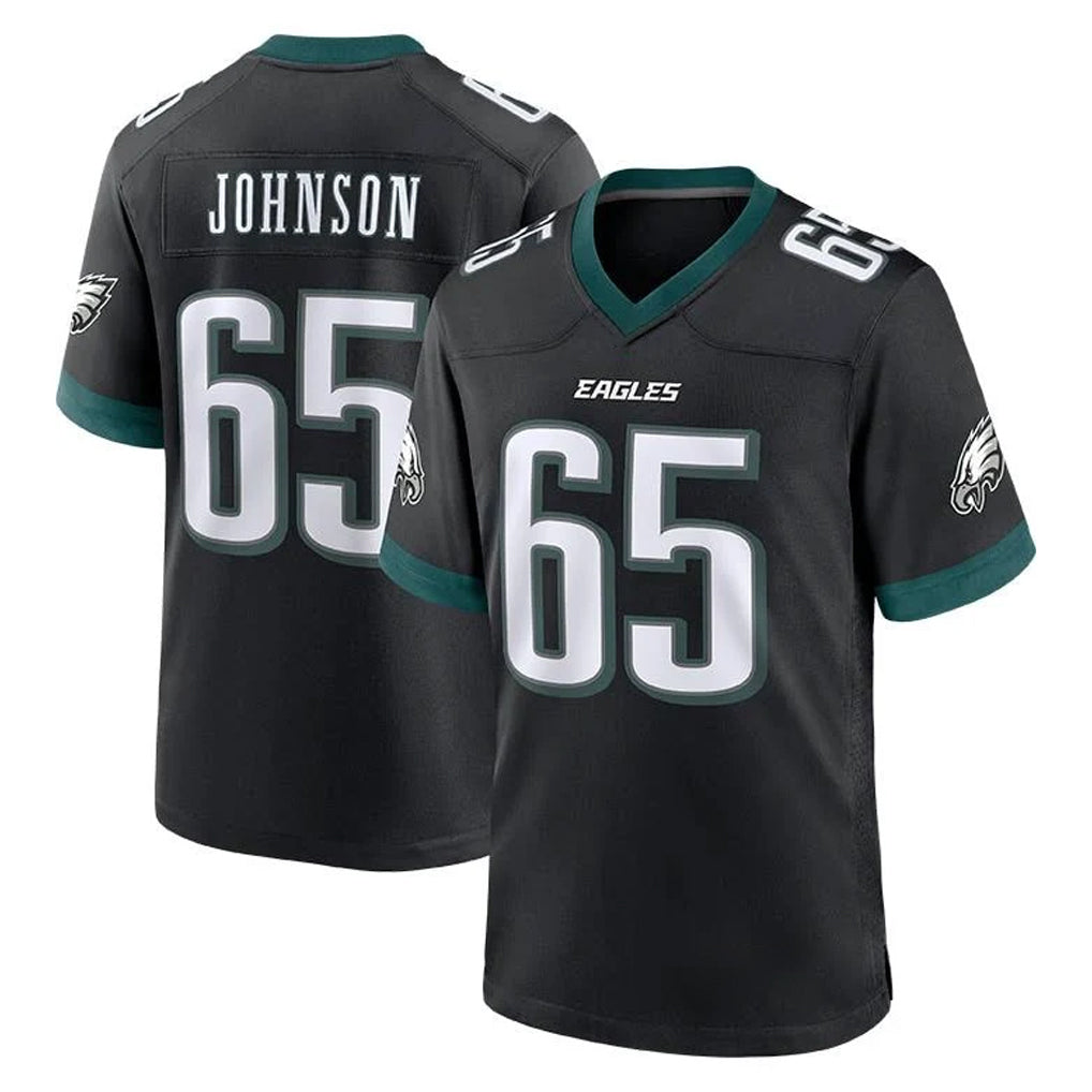 Ndoa P.Eagles #65 Lane Johnson Player Black Game Home Stitched Jerseys