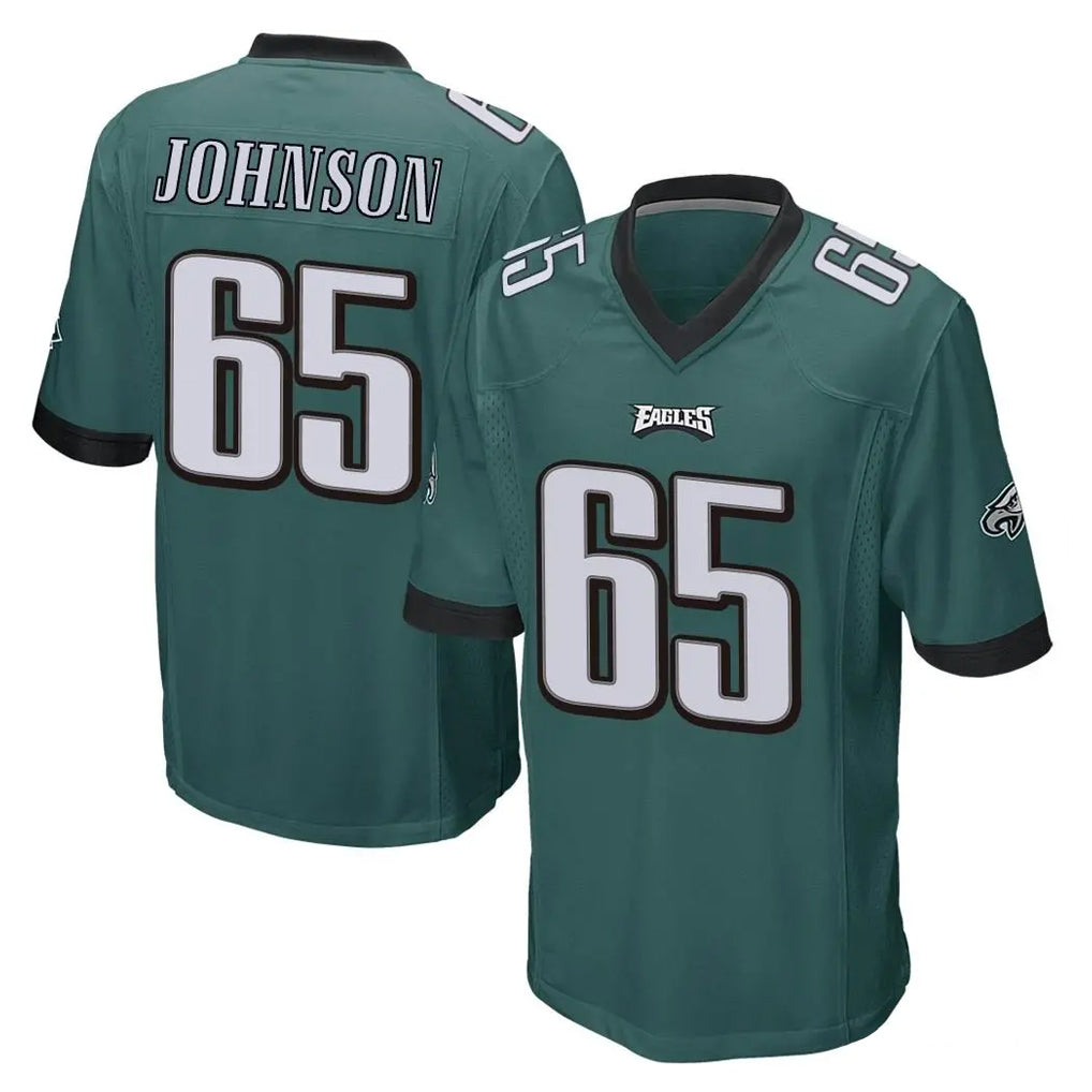 Ndoa P.Eagles #65 Lane Johnson Player Team Color Green Home Game Stitched Jerseys