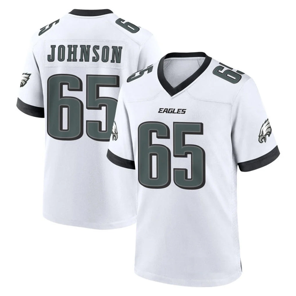 Ndoa P.Eagles #65 Lane Johnson Player White Game Home Stitched Jerseys