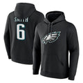 Ndoa P.Eagles #6 DeVonta Smith Player Black Pullover Hoodies Home Game Stitched Jerseys