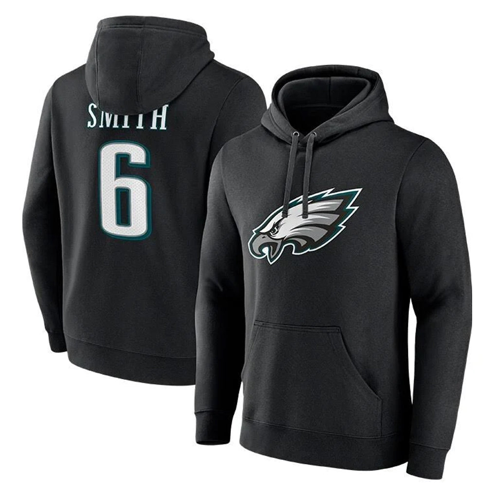 Ndoa P.Eagles #6 DeVonta Smith Player Black Pullover Hoodies Home Game Stitched Jerseys