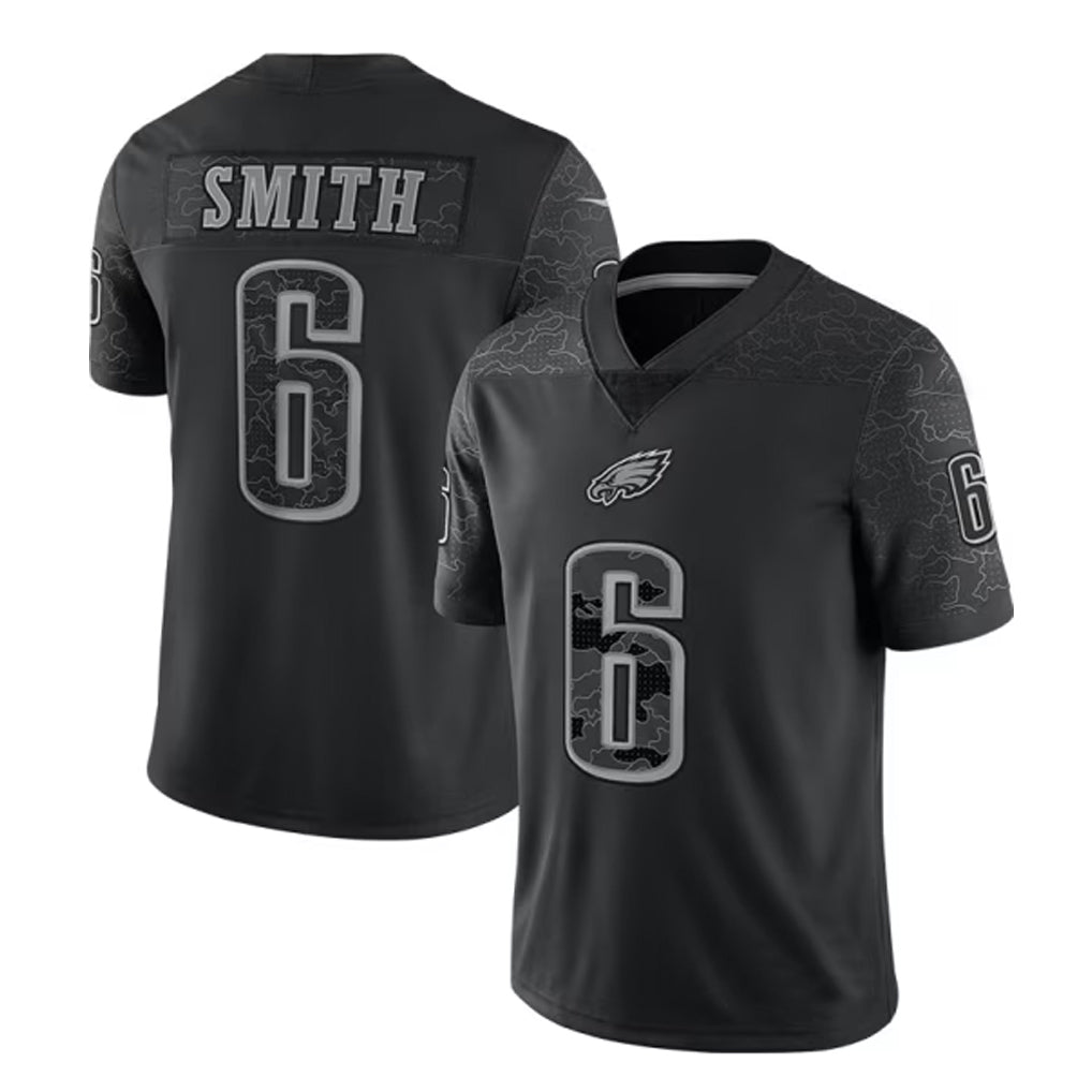 Ndoa P.Eagles #6 DeVonta Smith Player Black REFLECTIVE Limited Stitched Jerseys