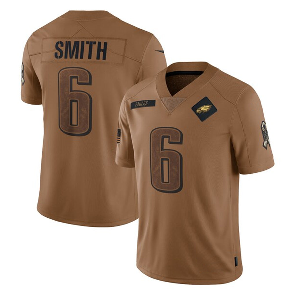Ndoa P.Eagles #6 DeVonta Smith Player Brown Salute To Service Limited Stitched Jerseys