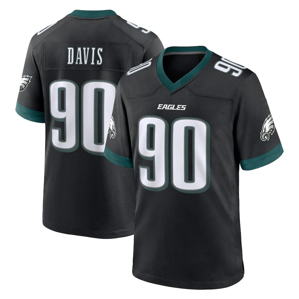Ndoa P.Eagles #90 Jordan Davis Player Black Game Home Stitched Jerseys