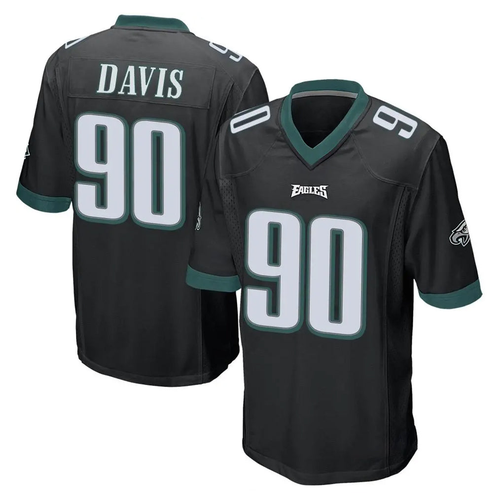Ndoa P.Eagles #90 Jordan Davis Player Black Home Game Stitched Jerseys