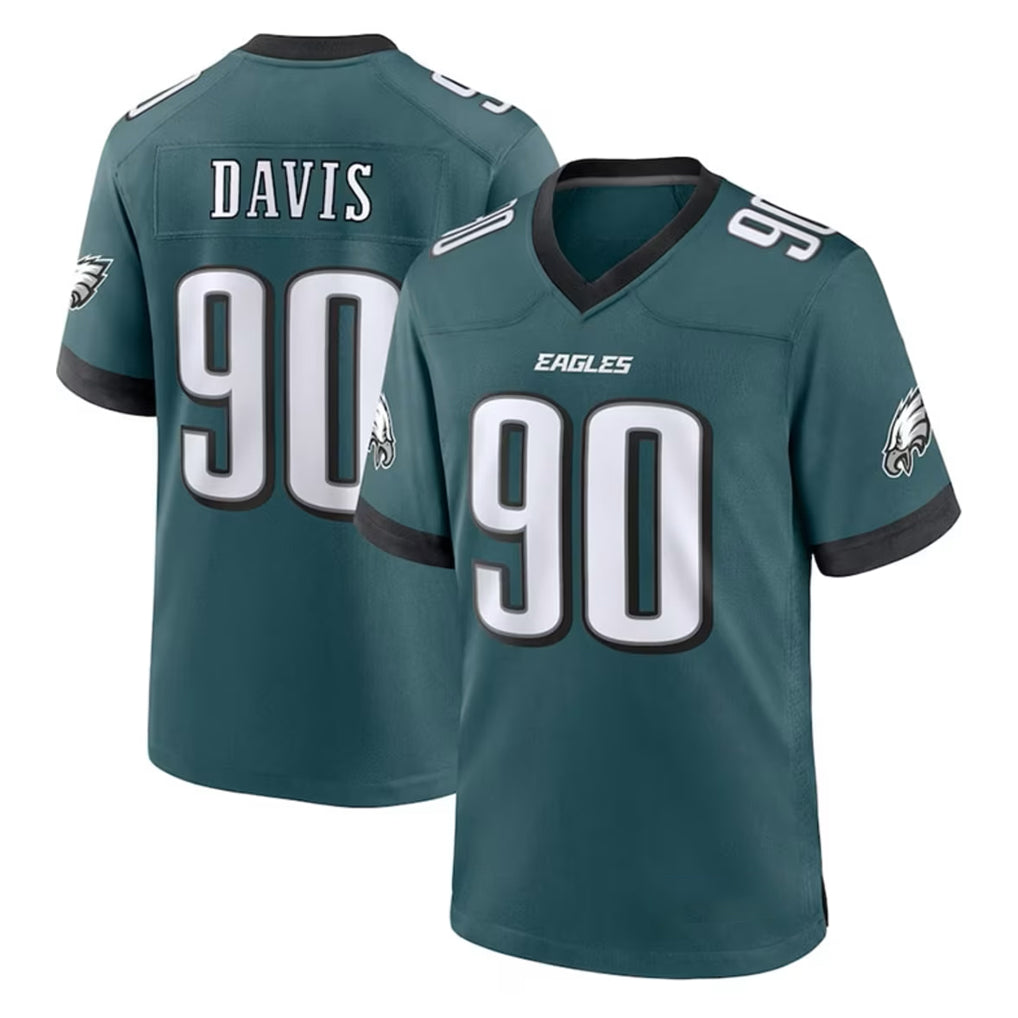 Ndoa P.Eagles #90 Jordan Davis Player Green Home Game Stitched Jerseys