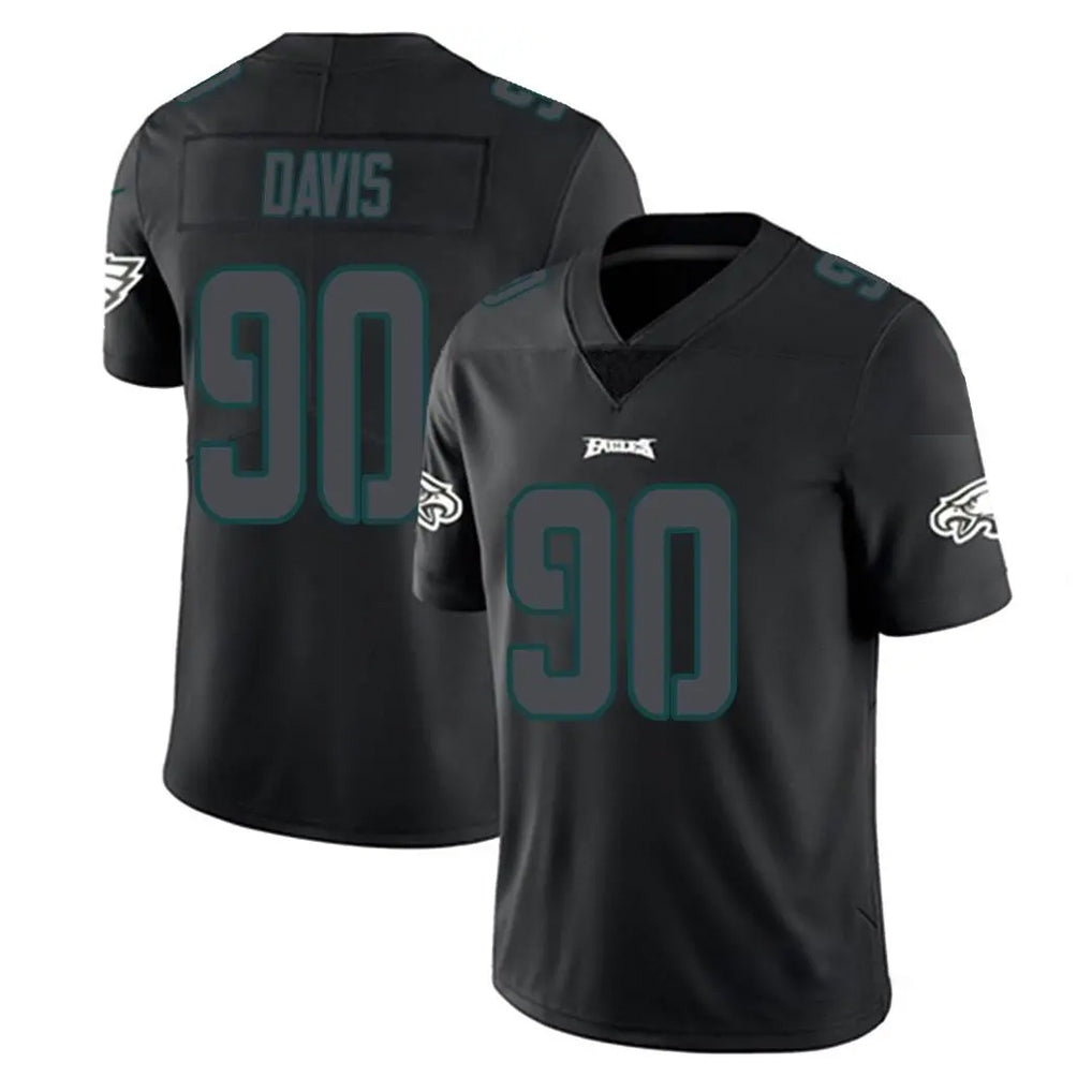Ndoa P.Eagles #90 Jordan Davis Player Limited Black Impact Home Game Stitched Jerseys