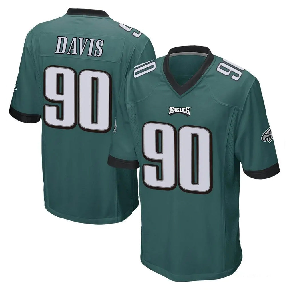 Ndoa P.Eagles #90 Jordan Davis Player Team Color Green Home Game Stitched Jerseys
