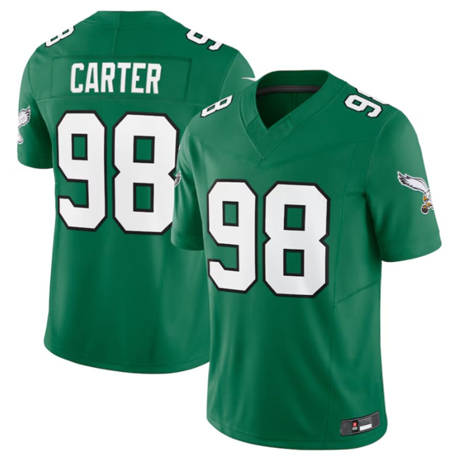 Ndoa P.Eagles #98 Jalen Carter Green Alternate Vapor F.U.S.E. Limited Stitched American Stitched Jerseys