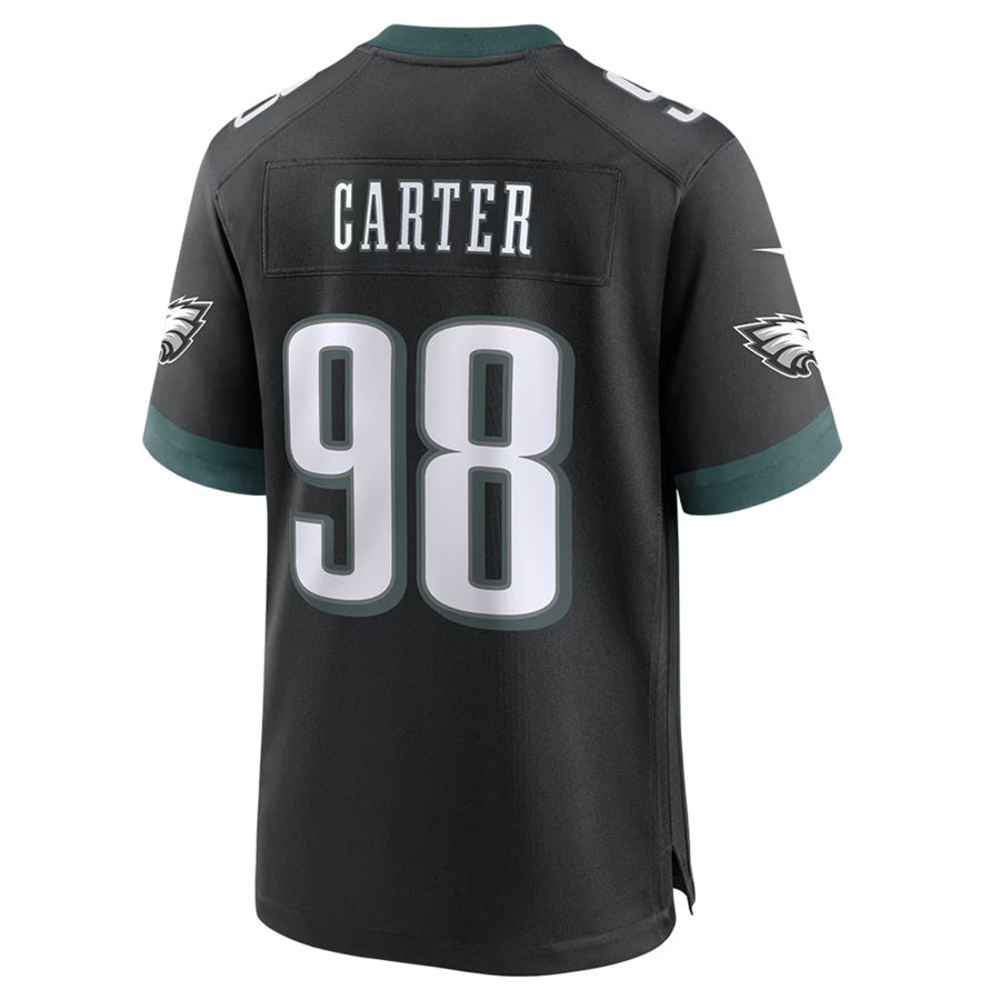Ndoa P.Eagles #98 Jalen Carter Player Black Home Game Stitched Jerseys