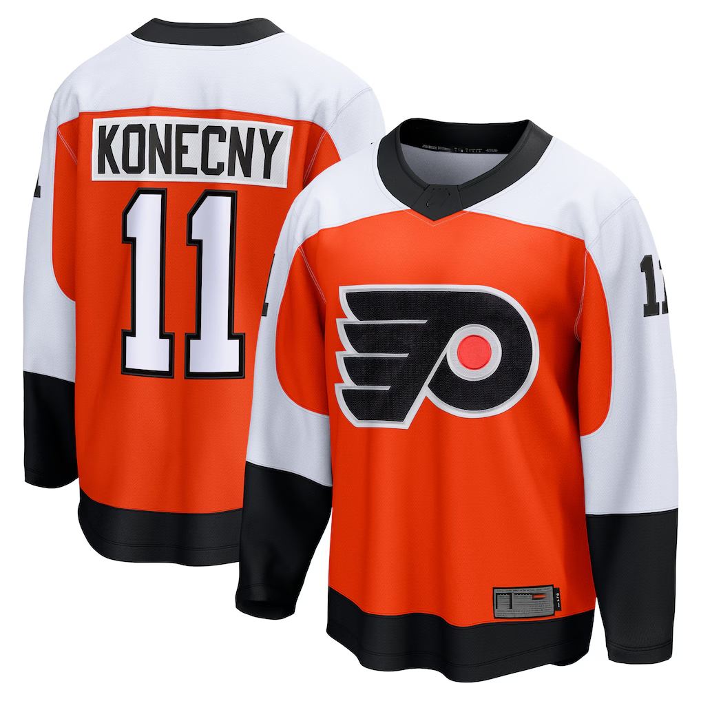 Ndoa P.Flyers #11 Travis Konecny Orange Home Breakaway Jerseys