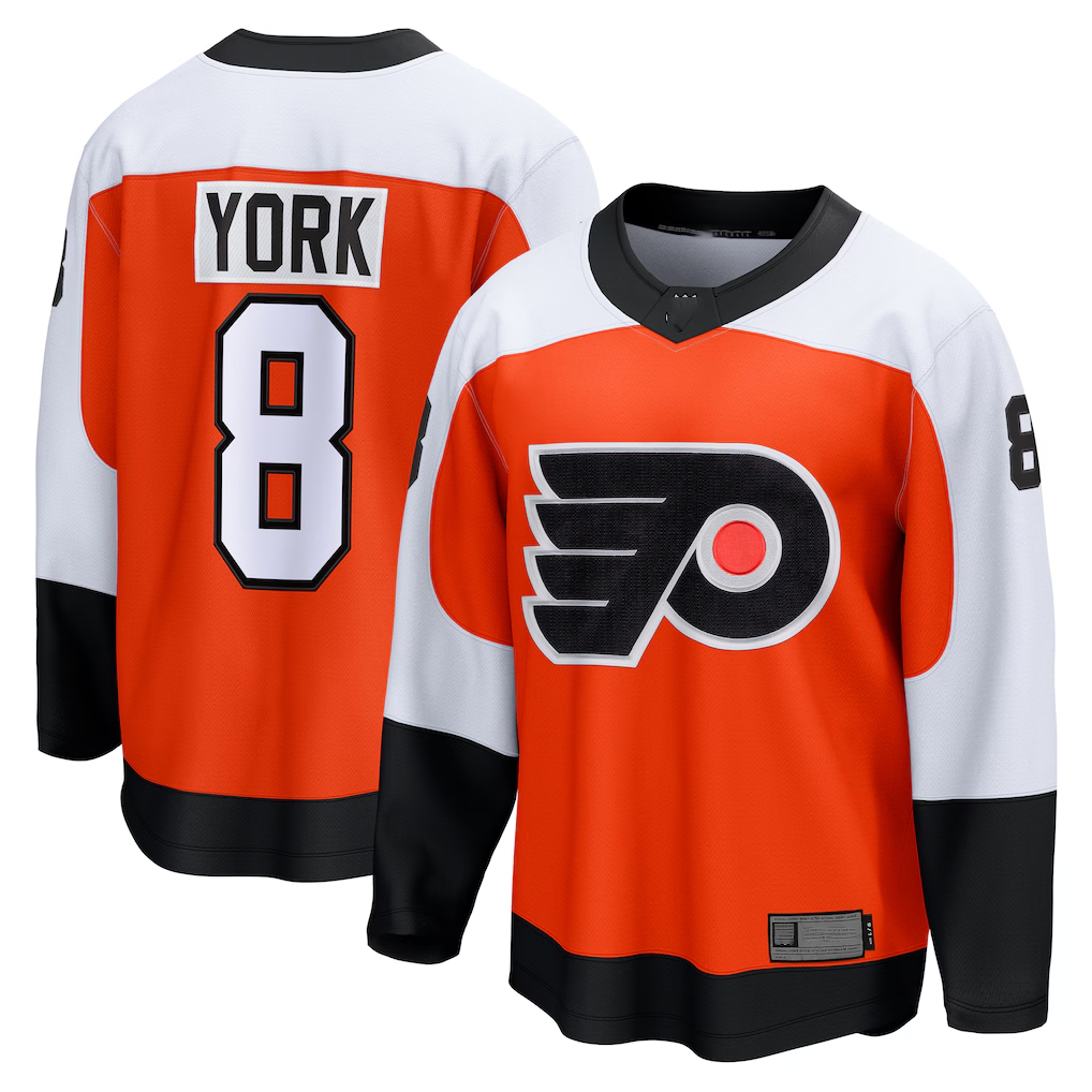 Ndoa P.Flyers #8 Cam York Orange Home Breakaway Jerseys