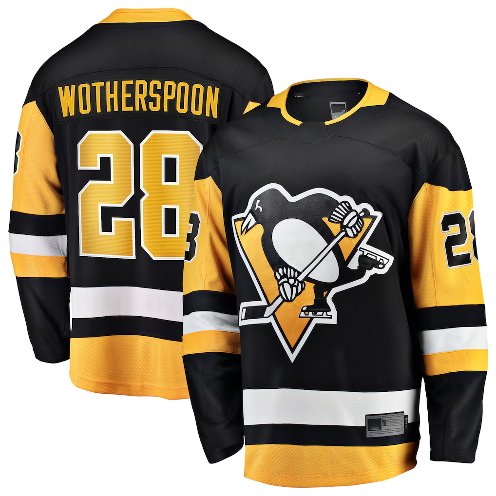 Ndoa P.Penguins #28 Parker Wotherspoon Black Home Breakaway Jerseys