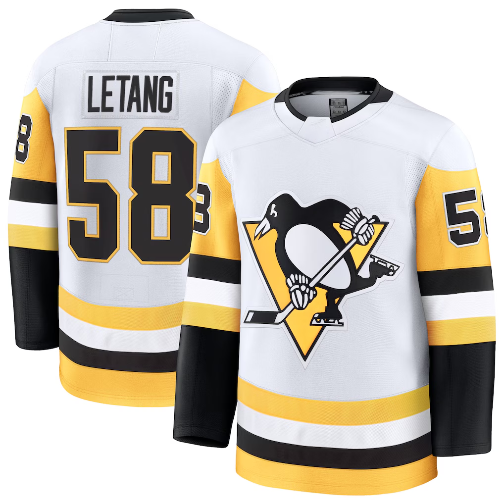 Ndoa P.Penguins #58 Kris Letang White Premium Jerseys