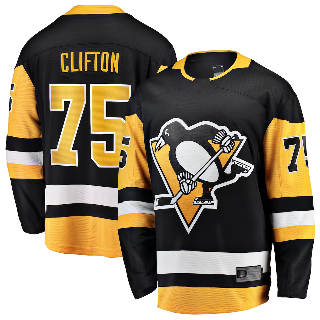 Ndoa P.Penguins #75 Connor Clifton Black Home Breakaway Jerseys