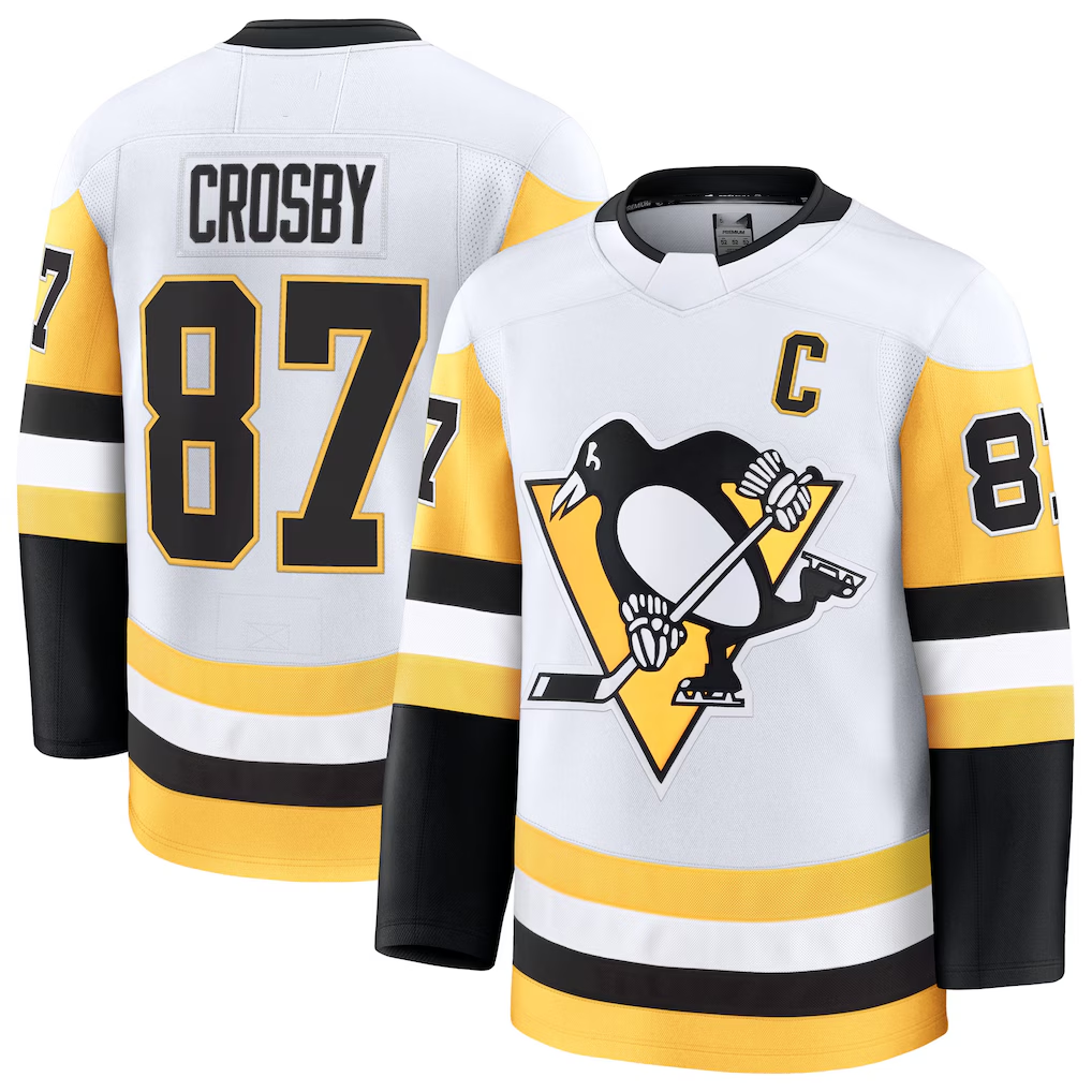 Ndoa P.Penguins #87 Sidney Crosby White Away Premium Jerseys