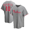 Ndoa P.Phillies #10 J.T. Realmuto Player Gray Game Stitched Jerseys
