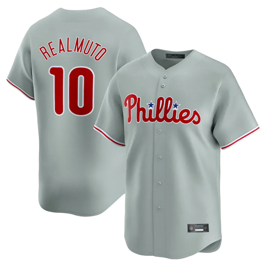 Ndoa P.Phillies #10 J.T. Realmuto Player Gray Home Limited Stitched Jerseys
