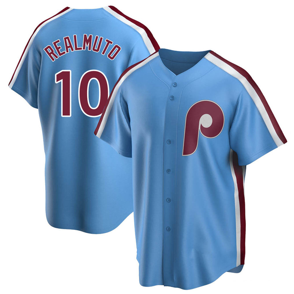 Ndoa P.Phillies #10 J.T. Realmuto Player Light Blue Replica Game Stitched Jerseys
