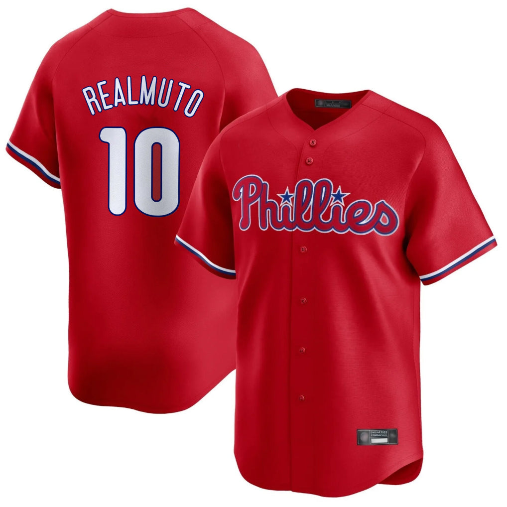 Ndoa P.Phillies #10 J.T. Realmuto Player Red Home Limited Stitched Jerseys