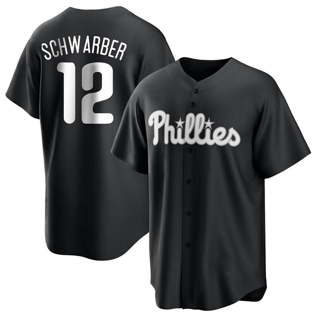 Ndoa P.Phillies #12 Kyle Schwarber Player Black Alt Fashion Home Game Stitched Jerseys