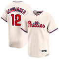 Ndoa P.Phillies #12 Kyle Schwarber Player Cream Home Limited Stitched Jerseys