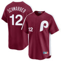 Ndoa P.Phillies #12 Kyle Schwarber Player Red Cooperstown Collection Limited Home Stitched Jerseys